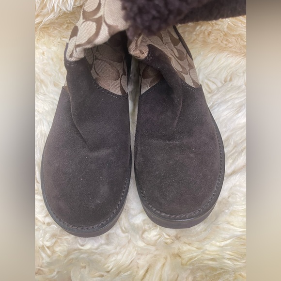 COACH FUR LINED MID CALF BROWN WINTER BOOTS WOMENS SIZE 8.5 - Picture 2 of 9